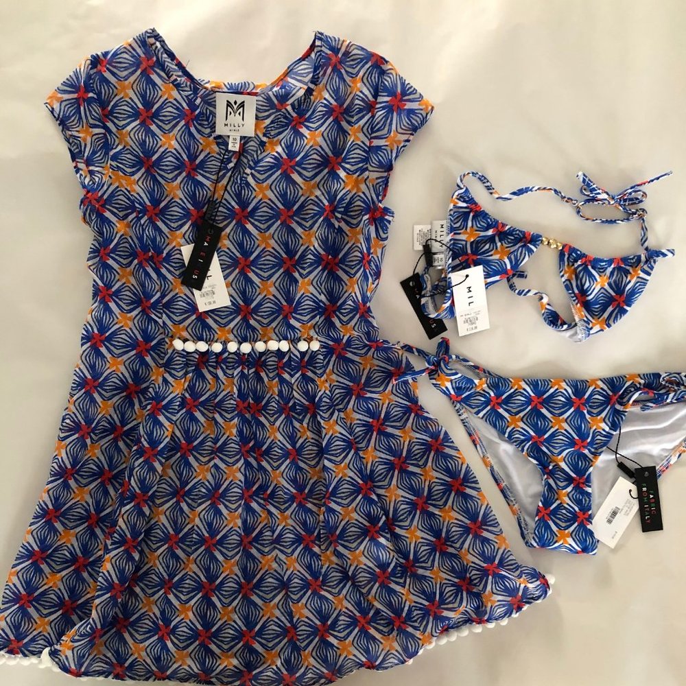 Milly Mini Swim Coverup and Bikini SZ 10